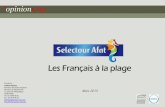 Sondage OpinionWay pour SelectourAfat - Les Français à la plage / Mars 2015