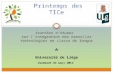 Journées 'Printemps des TIC' Liège mars 2012