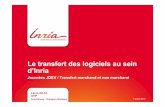 La valorisation de logiciels de recherche au sein de l'Inria?  / Transfert marchand-non-marchand présentation_laa_inria