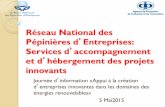 Tunis workshop Maghrenov "Réseau National des pépinières d'entreprises services d'accompagnement et d'hébergement des projets innovants"