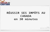 RÉDUIRE SES IMPÔTS AU CANADA en 30 MINUTES