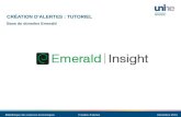 Turoriel pour créer des alertes dans la base de données Emerald Insight.