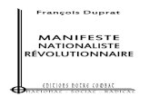 Duprat François, Manifeste Nationaliste Révolutionnaire