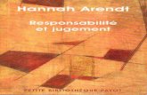 Responsabilite Et Jugement Hannah Arendt