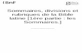 D. De Bruyne,  Sommaires, Rubriques et Divisions de la Bible Latine