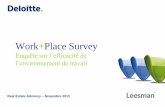 Work + Place Survey – Enquête sur l’efficacité de l’environnement de travail
