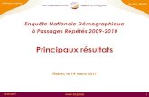 Principaux résultats de l'enquête Nationale Démographique à Passages Répétés 2009-2010