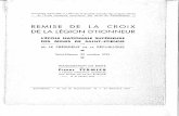 Compte-rendu et discours de la remise de la croix de la légion d'honneur du 22 octobre 1933