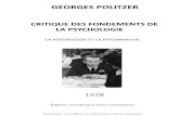Georges POLITZER Critique Des Fondements de La Psychologie