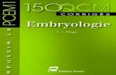 Embryologie 150 QCM Corrigés