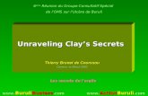 Unraveling Clay’s Secrets Thierry Brunet de Courssou Geneva, xx March 2003 6 ème Réunion du Groupe Consultatif Spécial de l’OMS sur l’Ulcère de Buruli.