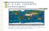 2.2:Les courants océaniques  Les courants marins sont de grandes masses d’eau en mouvement, un peu comme une rivière. Il y a plus de 20 courants marins.