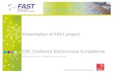 CDC Confiance Electronique Européenne Presentation of FAST project CDC Confiance Electronique Européenne Bertrand AIT-TOUATI – Architecture & new services.