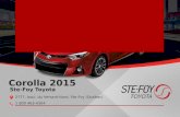 Toyota Corolla 2015 à Québec - Un véhicule écoénergétique