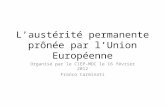 L’austérité permanente prônée par l’Union Européenne