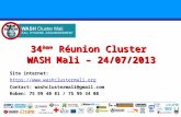 34 ème  Réunion Cluster  WASH Mali – 24/07/2013