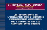 G. DUFLOS, M.P. ZUNIGA TEAM-CNRS & Paris1-HEC gautier.duflos@univ-paris1.fr