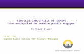 SERVICES INDUSTRIELS DE GENEVE “ une entreprise  de service public  engagée ” Carrier Lunch