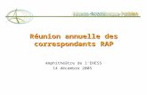 Réunion annuelle des correspondants RAP