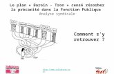 Le plan « Baroin – Tron » censé résorber la précarité dans la Fonction Publique  Analyse syndicale