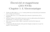 Électricité et magnétisme  (203-NYB) Chapitre 1: L’électrostatique