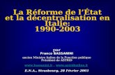 La Réforme de l’État et  la  décentralisation en Italie: 1990-2003