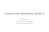 Examens de laboratoire: partie 2