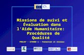 Missions  de suivi  et Évaluation dans l’Aide Humanitaire:   Procédures de Qualité