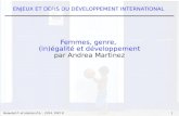 Femmes, genre,  (in)égalité et développement par Andrea Martinez