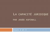 L A CAPACITÉ JURIDIQUE PAR JOSÉE ASPINALL