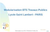 Modularisation BTS Travaux Publics Lycée Saint Lambert - PARIS