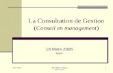 La Consultation de Gestion ( Conseil en management )