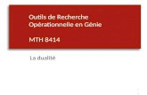Outils  de  Recherche Opérationnelle  en  Génie MTH  8 414