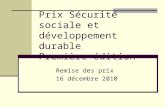 Prix Sécurité sociale et développement durable  Première édition