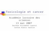 Toxicologie et cancer