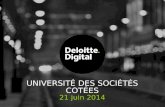 UNIVERSITÉ DES SOCIÉTÉS COTÉES 21 juin 2014