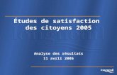 Études de satisfaction  des citoyens 2005