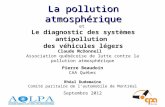 La pollution  atmosphérique et  Le diagnostic des  systèmes  antipollution  des  véhicules légers