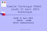 Comité Technique PDAHI  jeudi 21 mars 2013 Dunkerque