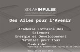 Claude Michel Directeur du Partenariat Solvay Solar Impulse Nancy le 24 juin 2012