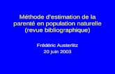 Méthode d’estimation de la parenté en population naturelle (revue bibliographique)