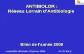 ANTIBIOLOR : Réseau Lorrain d’Antibiologie  Bilan de l’année 2008