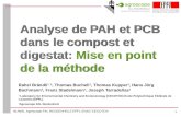 Analyse de PAH et PCB dans le compost et digestat:  Mise en point de la méthode