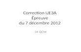 Correction UE3A Épreuve du 7 décembre 2012
