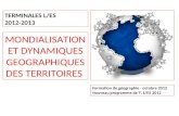 Formation de géographie - octobre 2012   Nouveau programme de T. L/ES 2012