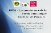 RPM - Reconnaissance de la Parole Multilingue - Un début de  Parcours  -