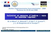 Ateliers Expérimentation Instrumentation – 2008 Toulouse les 29-30 mai 2008