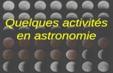 Quelques activités en astronomie
