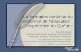 La formation continue du personnel de l’éducation : l’expérience du Québec