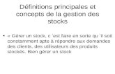 Définitions principales et concepts de la gestion des stocks